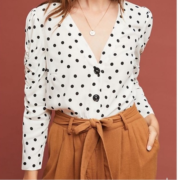 maeve polka dot blouse